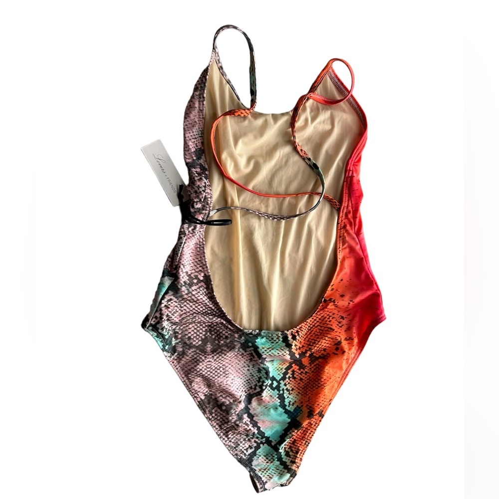 NWT Lovers + Friends Simple Times One Piece Swimsuit in Aztec Python - Picture 5 of 11